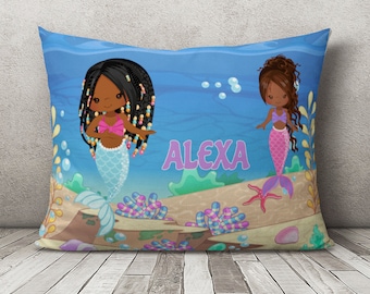 Mermaid pillowcase | Etsy Personalized Pillowcase Girls Mermaid