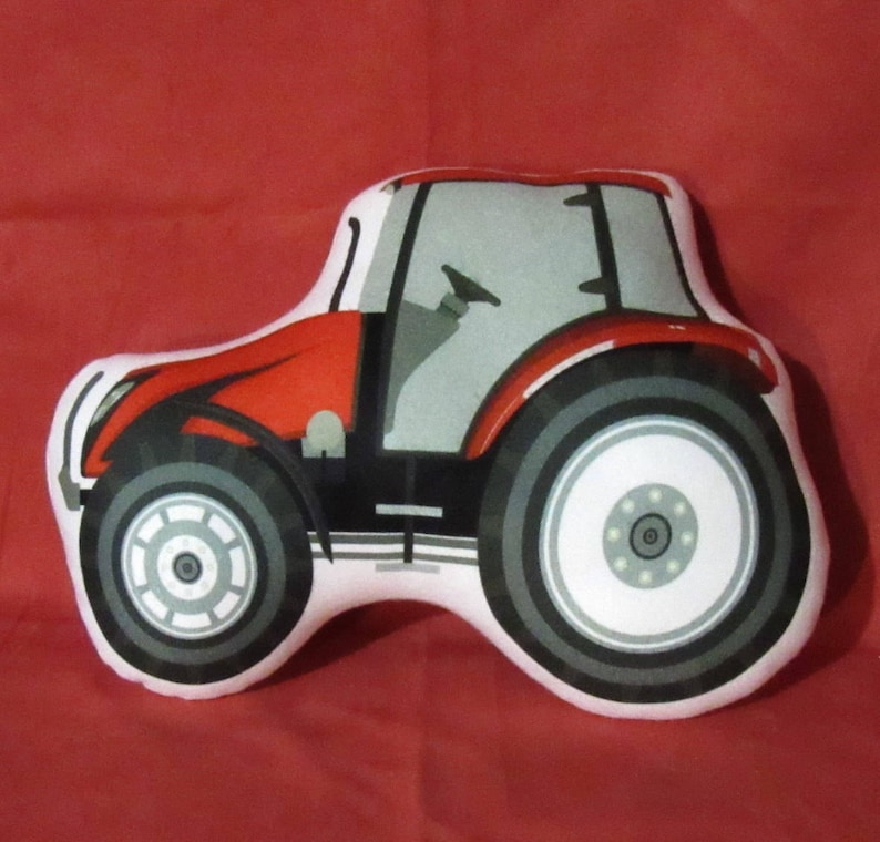 Red Tractor Pillow Unique Baby Pillow Sweet Tractor Shape Etsy
