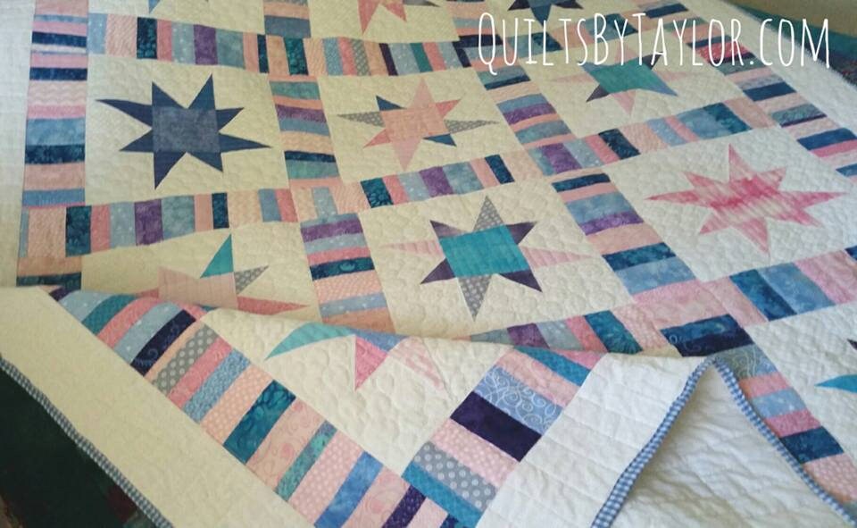 Patchwork Quilt for sale Handmade Star Quilt Homemade Queen Etsy