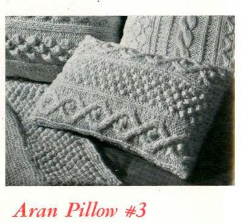 KNITTING PATTERN Aran Afghan & Pillows 017 Etsy