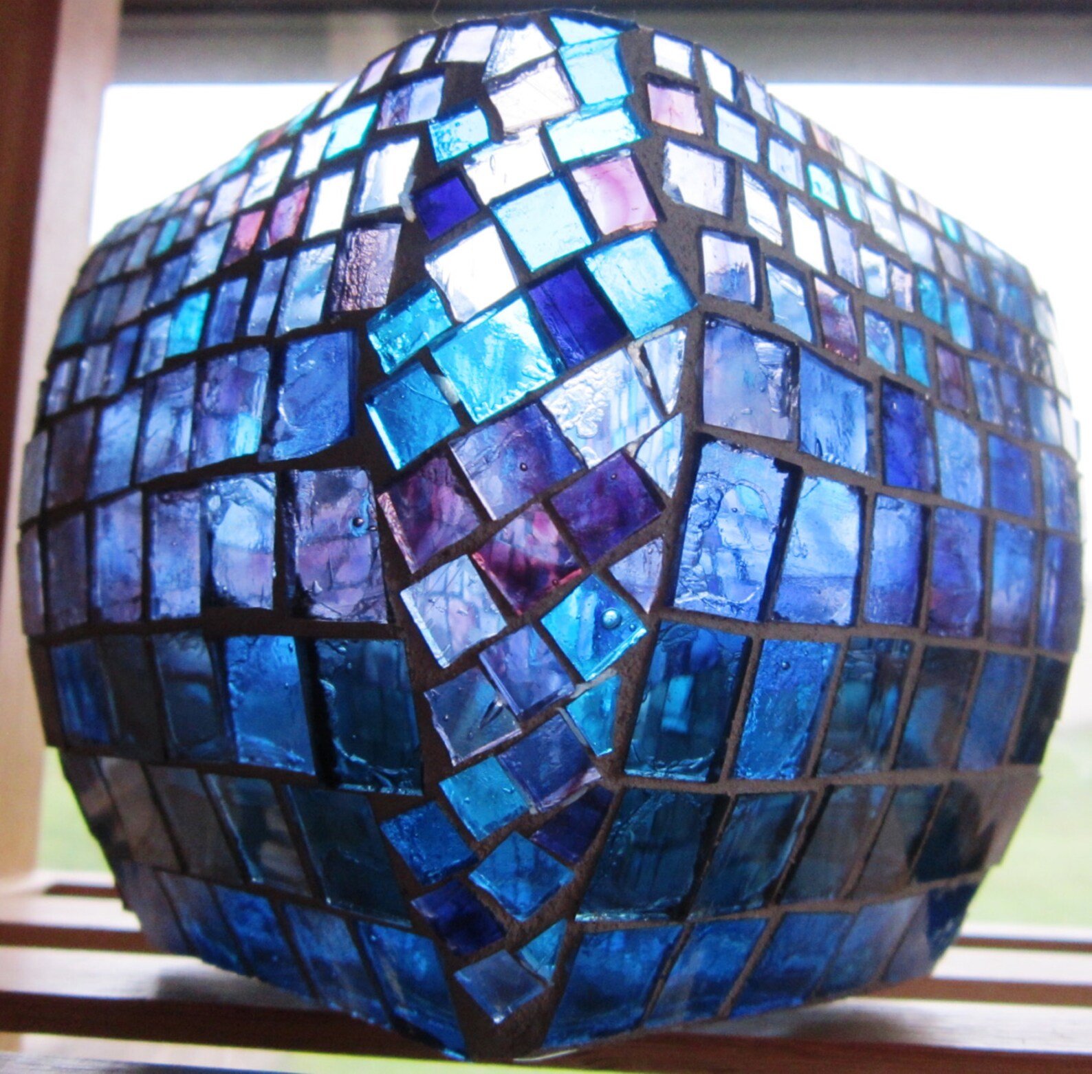 Singing the Bluesglass on Glass Mosaic Vase Indigo Blue Etsy