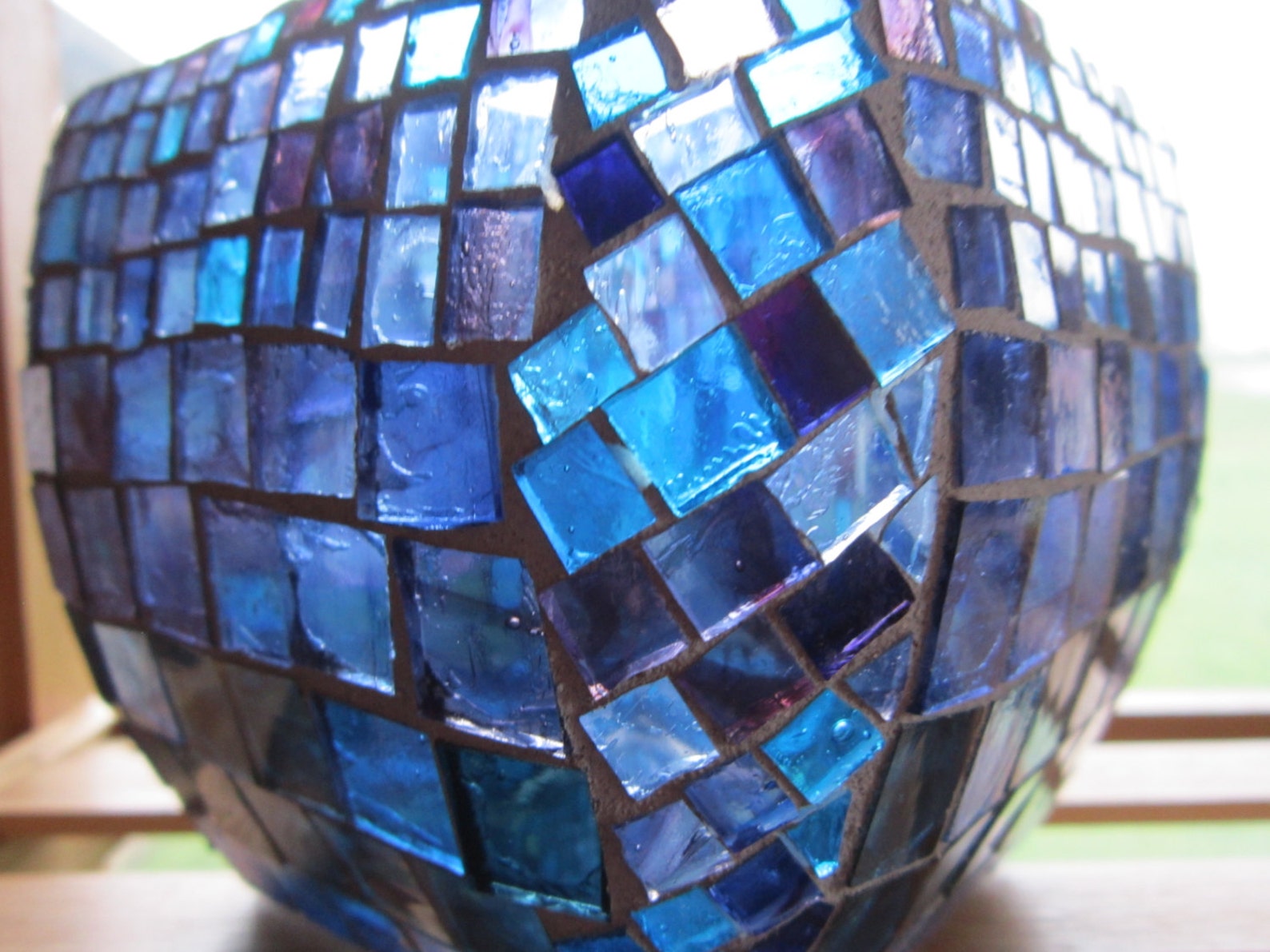 Singing the Bluesglass on Glass Mosaic Vase Indigo Blue Etsy