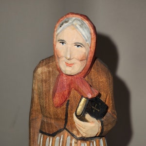 Huggler Wyss ハンスハグラー 働く女 木彫り 人形 スイス 農民美術