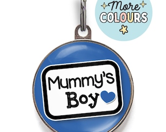 Mummy's Boy Dog Tag - Custom Pet ID Tag for Dogs Who Love Their Mum - Personalised Dog Name Tag - UK Seller - Gift for Dog Lovers