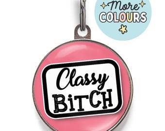 Placa de identificación con diseño de perra elegante para perros divertidos