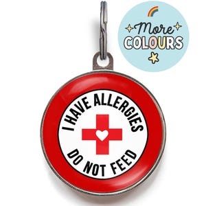 I Have Allergies Pet Tag | Custom Allergies Dog Tag & Cat Tag | Do Not Feed Pet Tag | Medical Alert Pet ID Tag | Personalised Allergy Tag