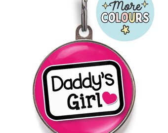 Daddy’s Girl Pet Tag – Cute Dog Tag with Heart – Personalized Pet ID Tag for Dogs & Cats – Custom Collar Tag for Pet Lovers