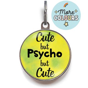 Funny Dog Tag Cute but Psycho Dog Tag - Funny Dog ID Tag for Sassy Pets - Quirky Pet Tag with Personality - Custom Pet Tag for Dogs & Cats