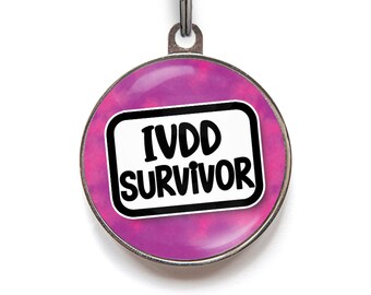 IVDD Survivor Dog Tag, Dog Tag voor tussenwervelschijfziekte | Gepersonaliseerd voor je huisdier