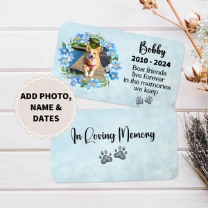 Carte portefeuille personnalisée à la mémoire d'un animal de compagnie - Cadeau en cas de perte d'un animal de compagnie pour chien ou chat - Souvenir du pont arc-en-ciel