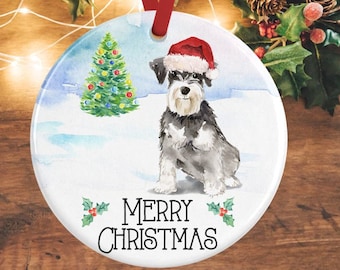 Schnauzer Weihnachtsschmuck - Personalisierte Hunde Kugel - Individuelle Baumschmuck - Schnauzer Erinnerungsgeschenk für Hundeliebhaber