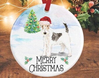 Fox Terrier Christmas Decoration Fox Terrier Ornament Terrier Gifts Personalised Dog Decoration Dog Lover Gift Pet Memorial