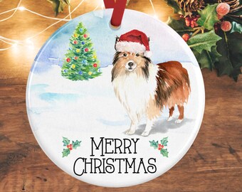 Shetland Sheepdog Ornament Sheltie Kerstdecoratie Gepersonaliseerde Hond Decoratie Shetland Geschenken Sheltie Hond Minnaar Cadeau Huisdier Memorial