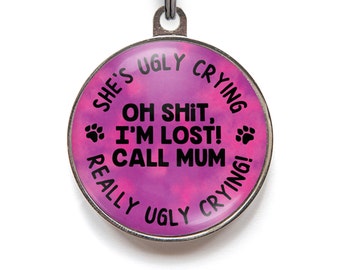 ugly crying dog tag