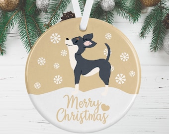 Gift Tag Dog Chihuahua Christmas Tree Bauble Birthday Tag Christmas Gold