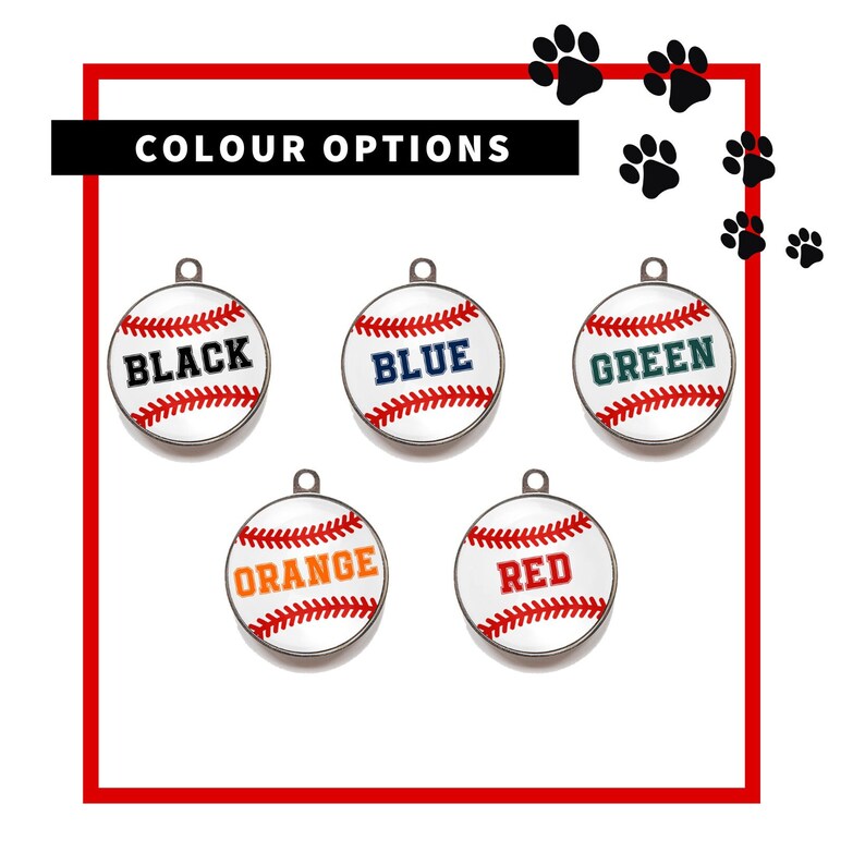 Baseball Dog Tags, Personalized Name Tag For Cats and Dogs image 2