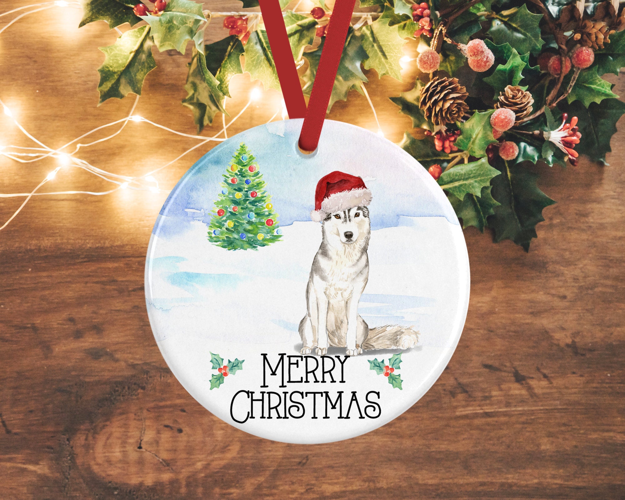 Husky Christmas Decoration 