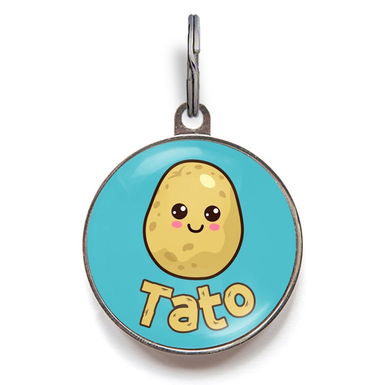Potato Dog Tag Spud Name Tag Couch Potato Pet Tag for Dog Etsy