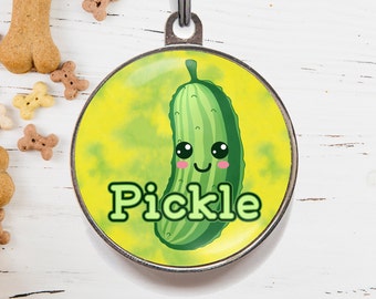 Pickle Dog Tag, Fun Dog Tag for Dogs, Food Pet Tag For Cats and Dogs, Pickles Pet Tag