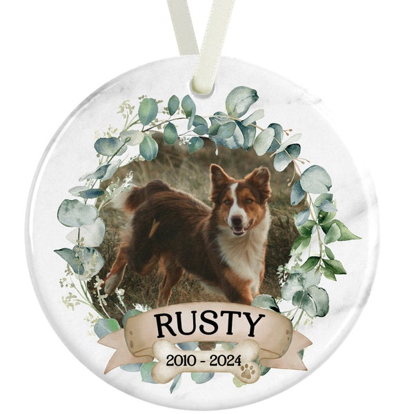 Pet Memorial Ornament, Dog Loss Keepsake, Dog Sympathy Gift, Personalised Pet Photo Keepsakes