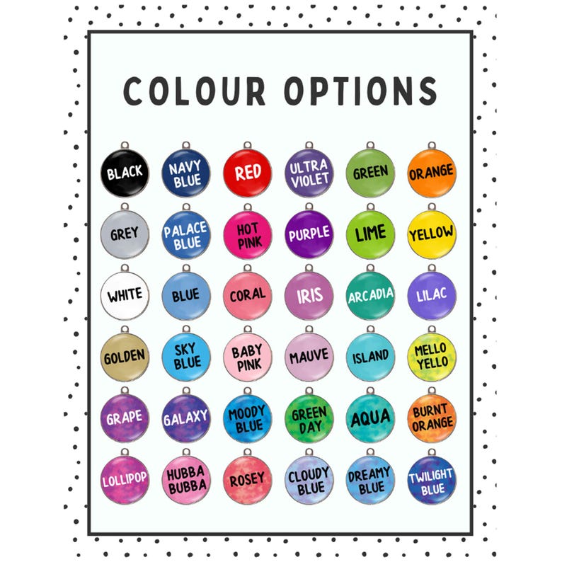 a poster with a bunch of different colors on it
