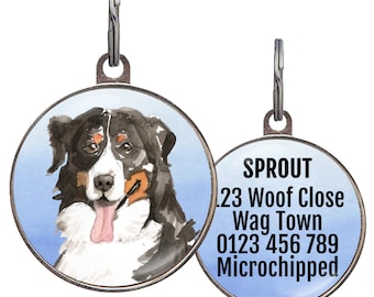 Berner Sennenhund Halsband: Personalisiertes Haustier Portrt Halsband mit  Schnalle - Etsy.de