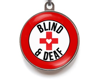 Blind and Deaf Dog Tag - Double Sided Dog Tag For Blind and Deaf Cats and Dogs