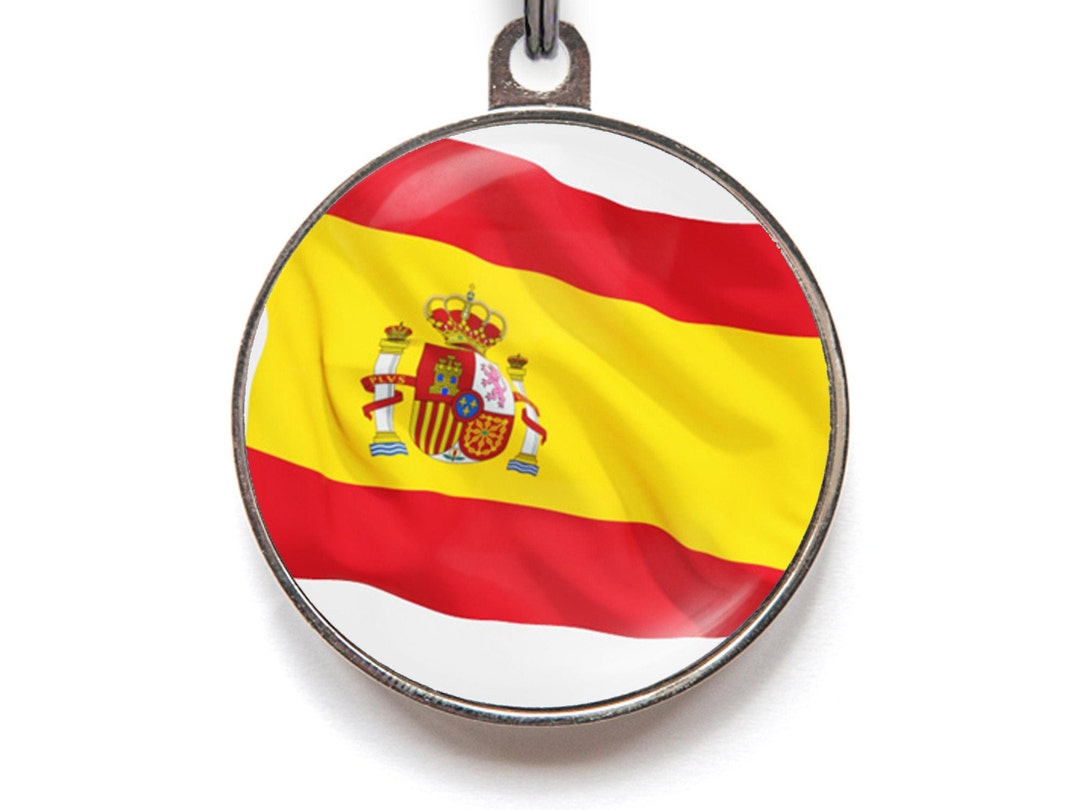 Spanish Flag Pet Tag Spain Flag FREE Personalization Etsy