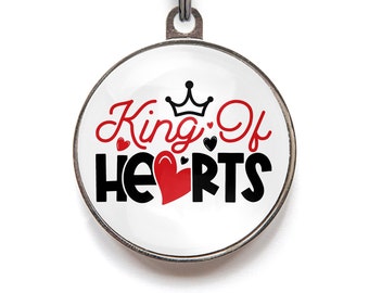 King of Hearts Dog Tag – Funny Valentine’s Pet Tag for Dogs & Cats – Custom Pet ID Tag with FREE Personalization