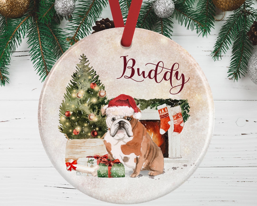 English Bulldog Christmas Ornaments 