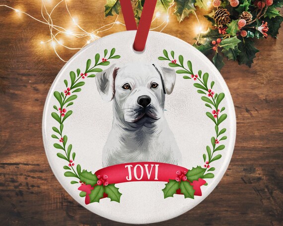 American bulldog cheap christmas ornament
