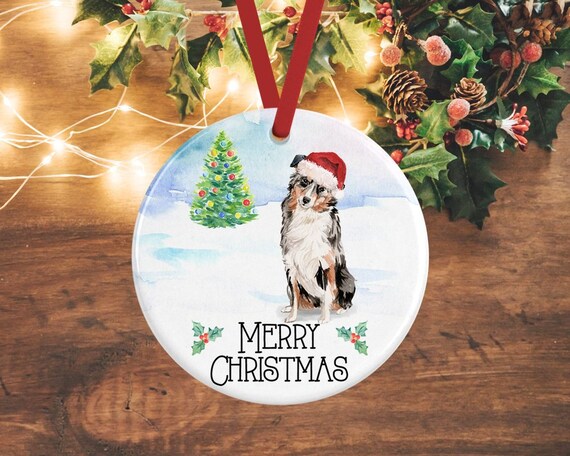 Australian Shepherd Christmas Ornament Dog Personalized Gift Mom