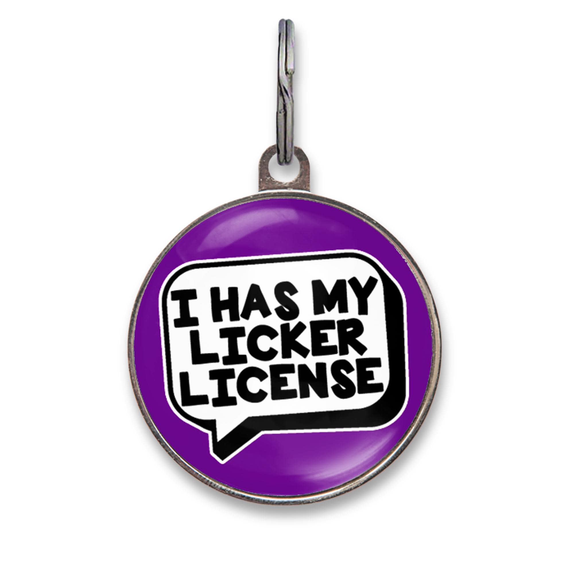 Funny Dog Tag - I Has My Licker License - Custom Pet ID Tag for
