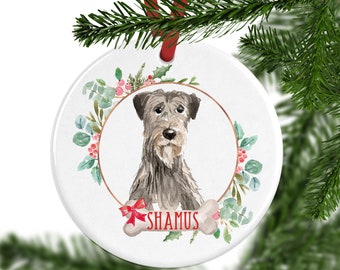Personalized Irish Wolfhound Christmas Ornament, Personalised Tree Decoration, Custom Dog Ornament