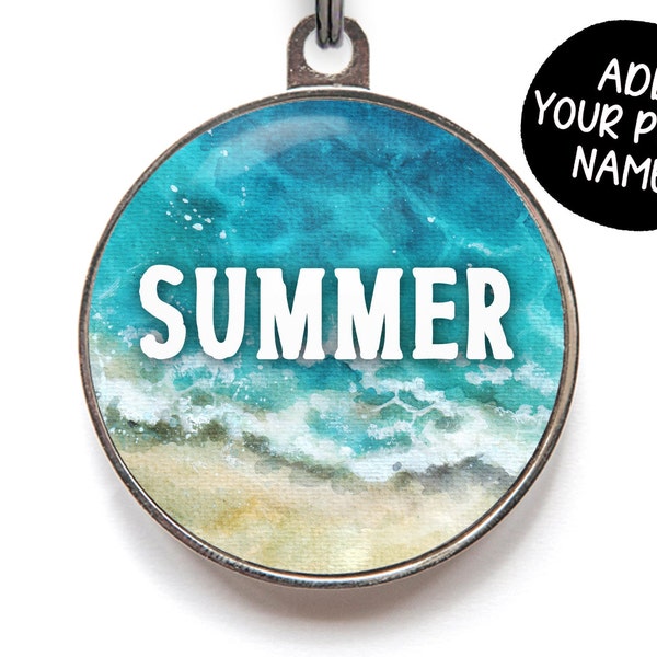 Beach Pet Tag | Custom Ocean Dog Tag | Summer Dog Tag