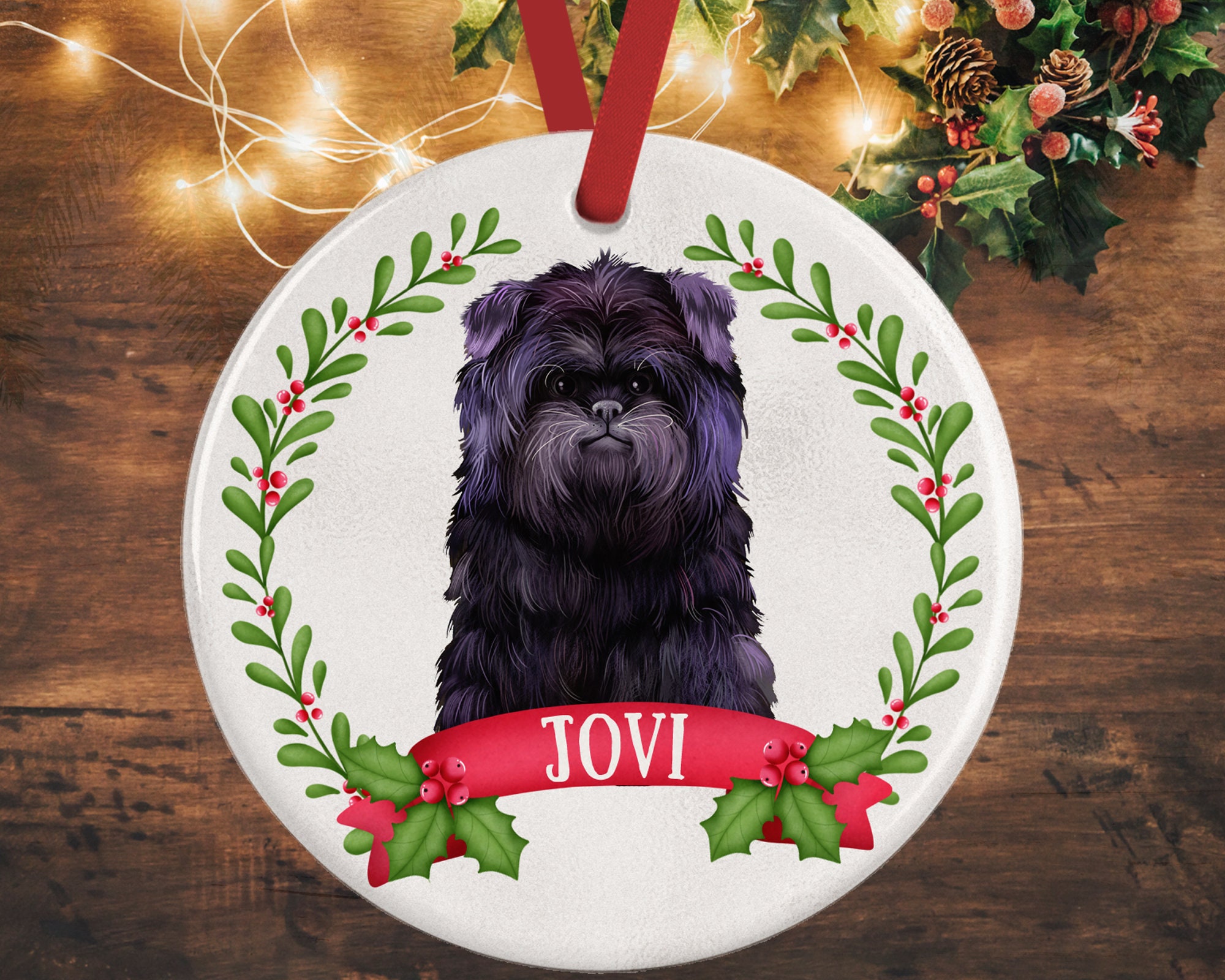 Discover Personalized Affenpinscher Christmas Ornament, Personalised Dog Christmas