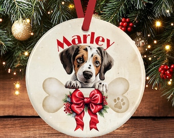 Personalised Pointer Dog Christmas Decoration – Ceramic Dog Ornament Gift – Custom Pointer Keepsake Bauble for Dog Lovers