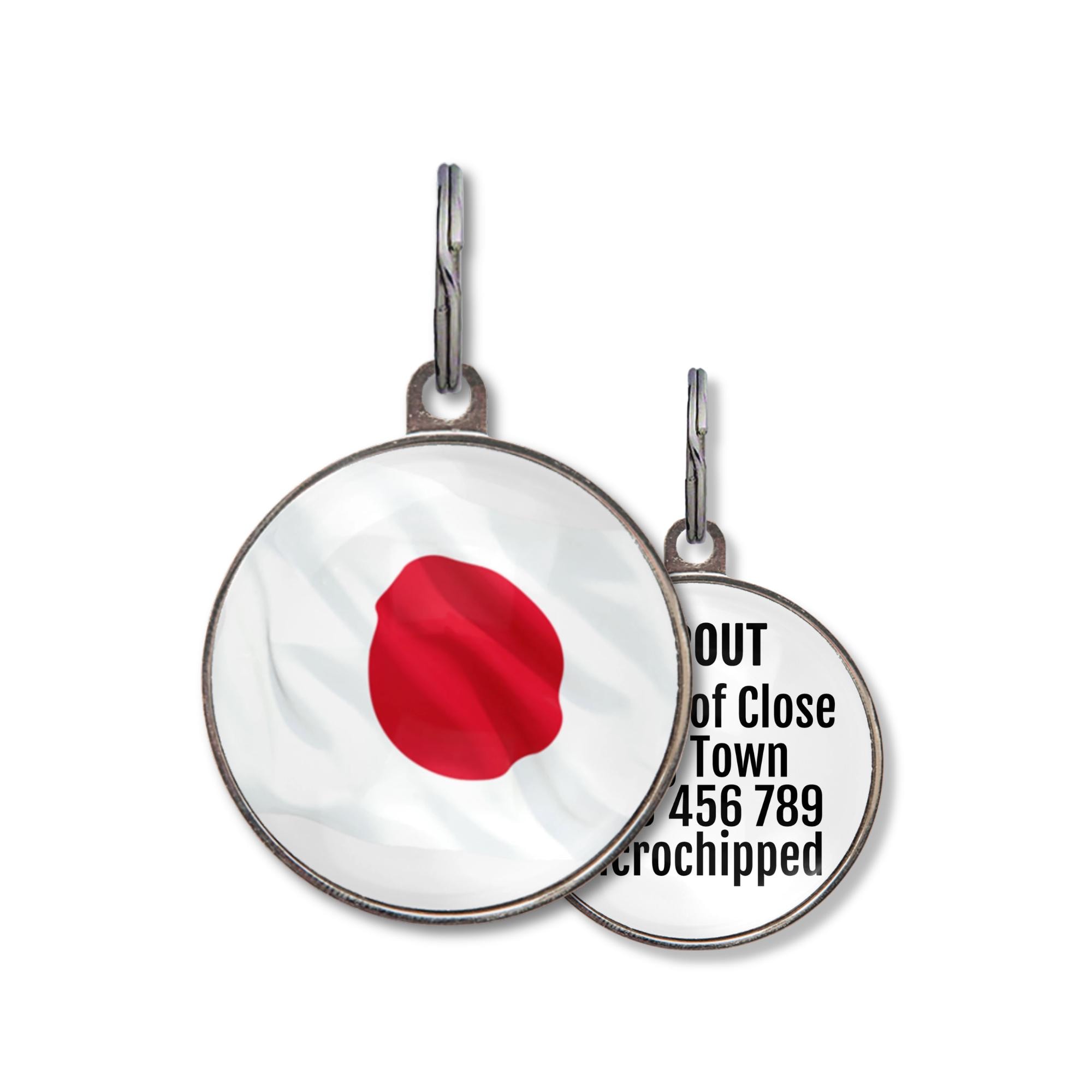Japanese Dog Tag – Japan Flag Pet ID Tag – Custom Dog Tag