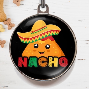 Nacho Dog Tag, Nacho Chip Name Tag, Chip Dog Tag, Mexican Food Tag For Puppy