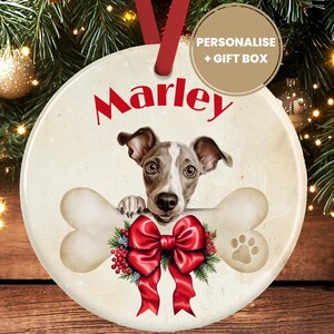 Personalised Italian Greyhound Christmas Decoration – Ceramic Dog Ornament Gift – Custom Italian Greyhound Keepsake Bauble for Dog Lovers