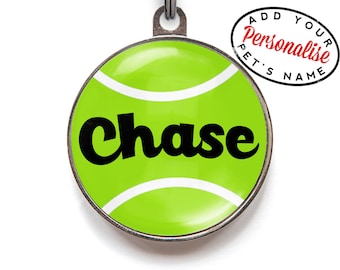 Tennis Ball Dog Tags, Personalized Name Tag For Cats and Dogs