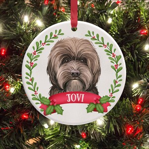 Spoodle Christmas Ornament – Personalized Spoodle Dog Bauble – Gift Boxed Ceramic Decoration – Holiday Keepsake for Dog Lovers