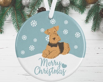 Terrier Personalised Christmas Ornament, Terrier Christmas Decoration For Pet Memorial