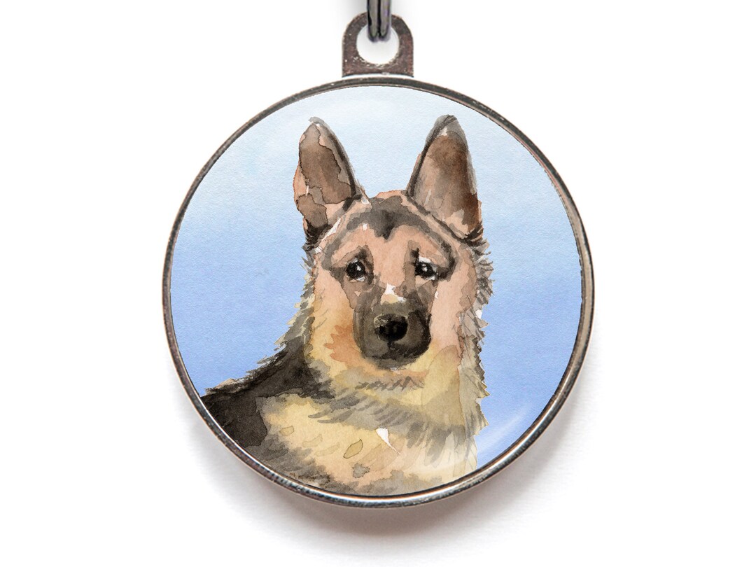 German Shepherd Dog Tag, Personalised Pet Tag for German Shepherd Gift