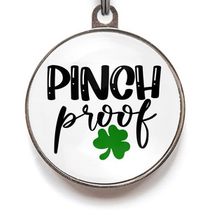 Pinch Proof St. Patrick’s Day Dog Tag | Funny Pet ID Tag for Dogs & Cats | Shamrock Tag with Free Personalization