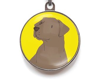 Labrador Dog Tag - Chocolate Labrador ID, Personalized Dog Tags for Labradors