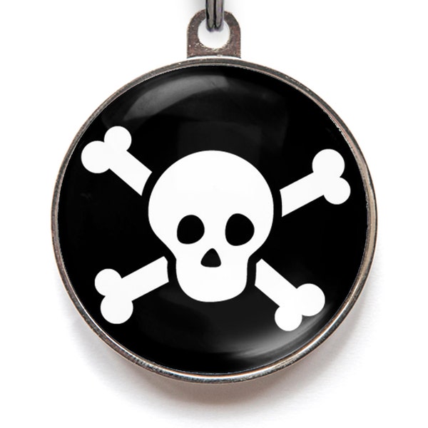 Skull & Crossbones Pet ID Tag | FREE Personalization, Color Options