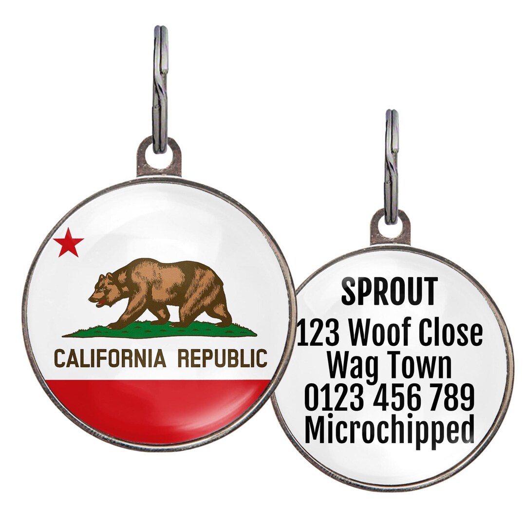 California Dog Tag – Personalized Pet ID Tag With California Republic ...