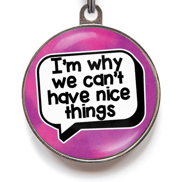 Funny Pet Tags - I'm Why We Can't Have Nice Things | FREE Personalization