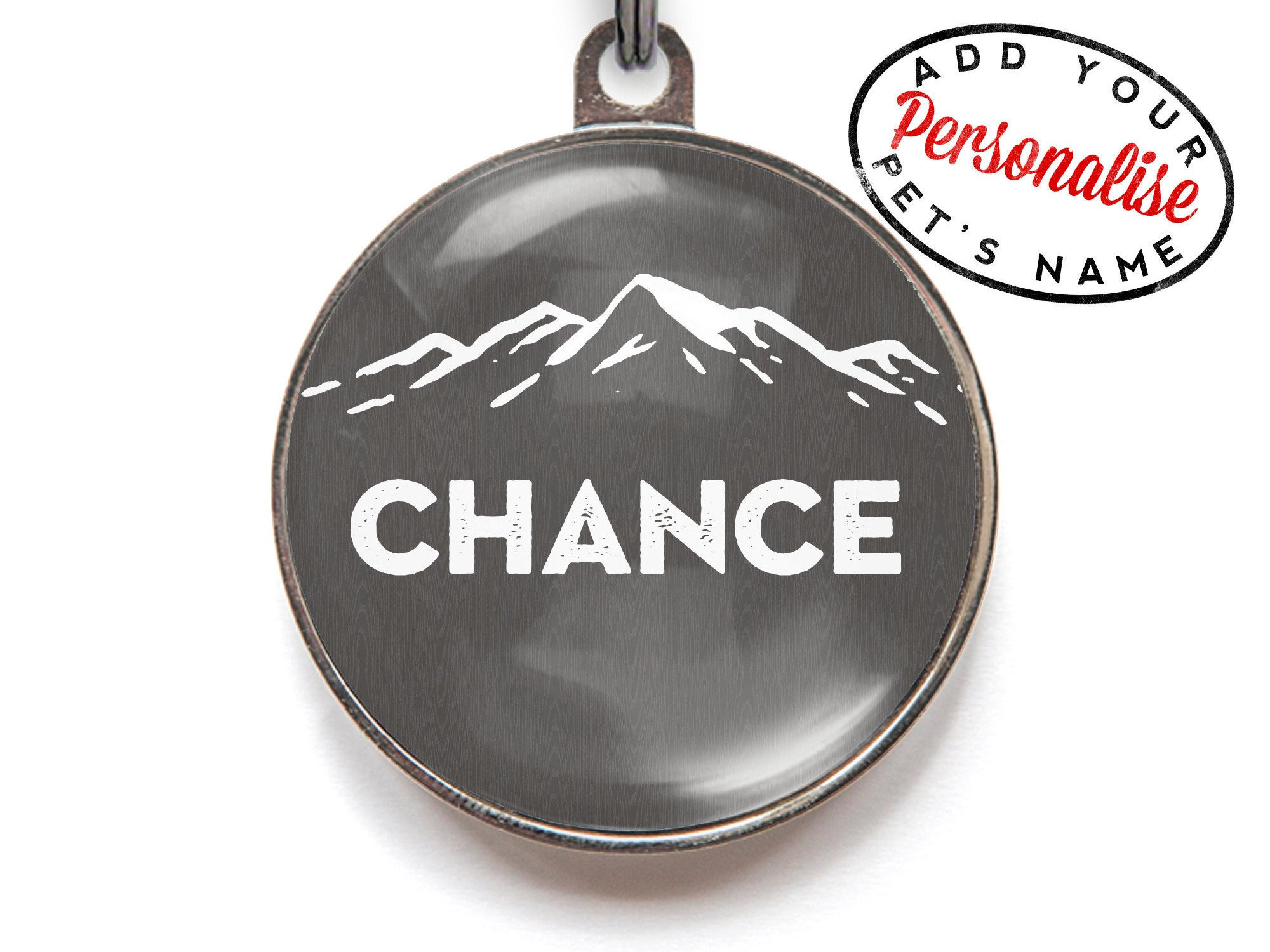 Custom Dog ID Tag – Mountain Pet Name Tag for Dogs or Cats | Outdoor Style | FREE Personalization